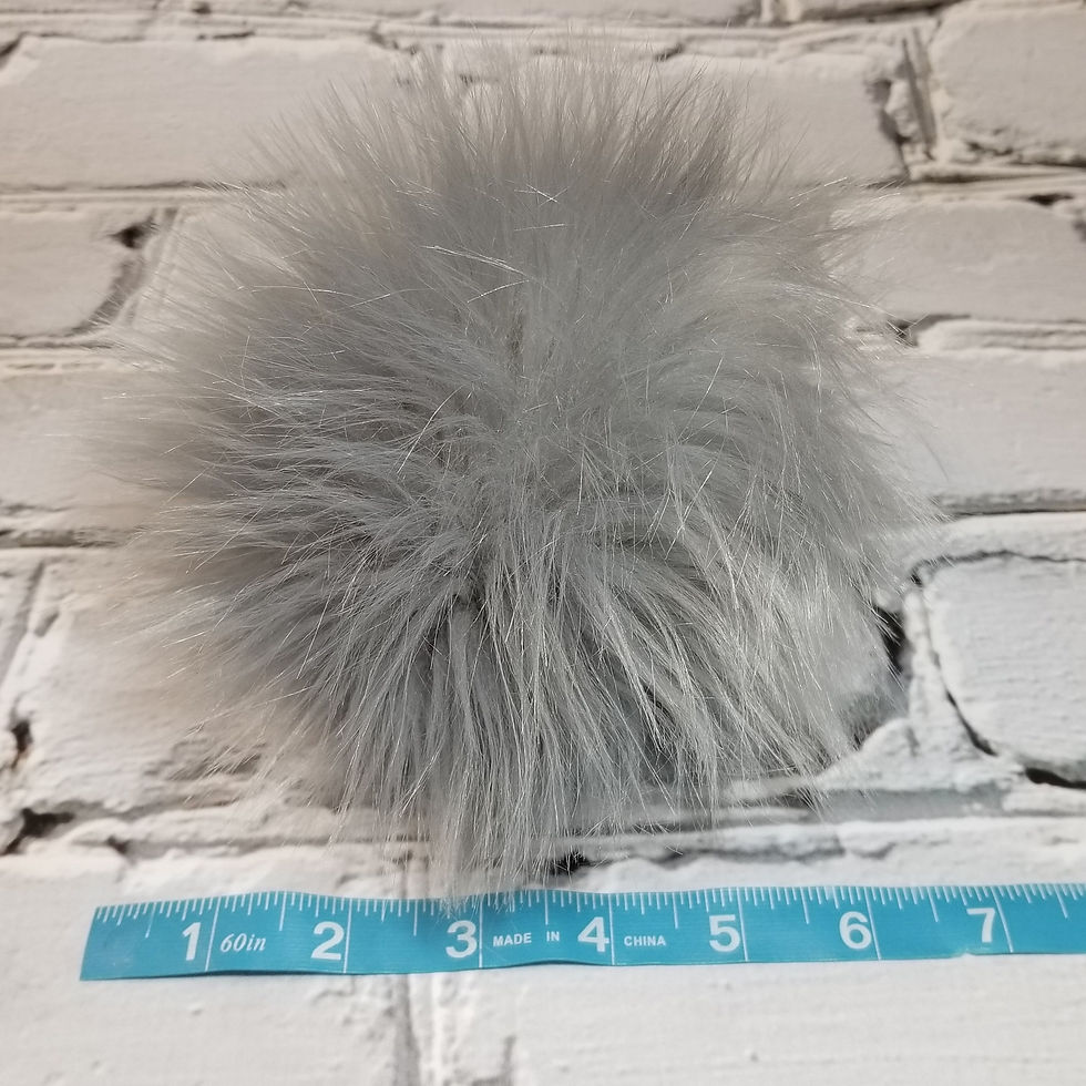 Thumbnail: Faux Fur Pom - Silver Grey