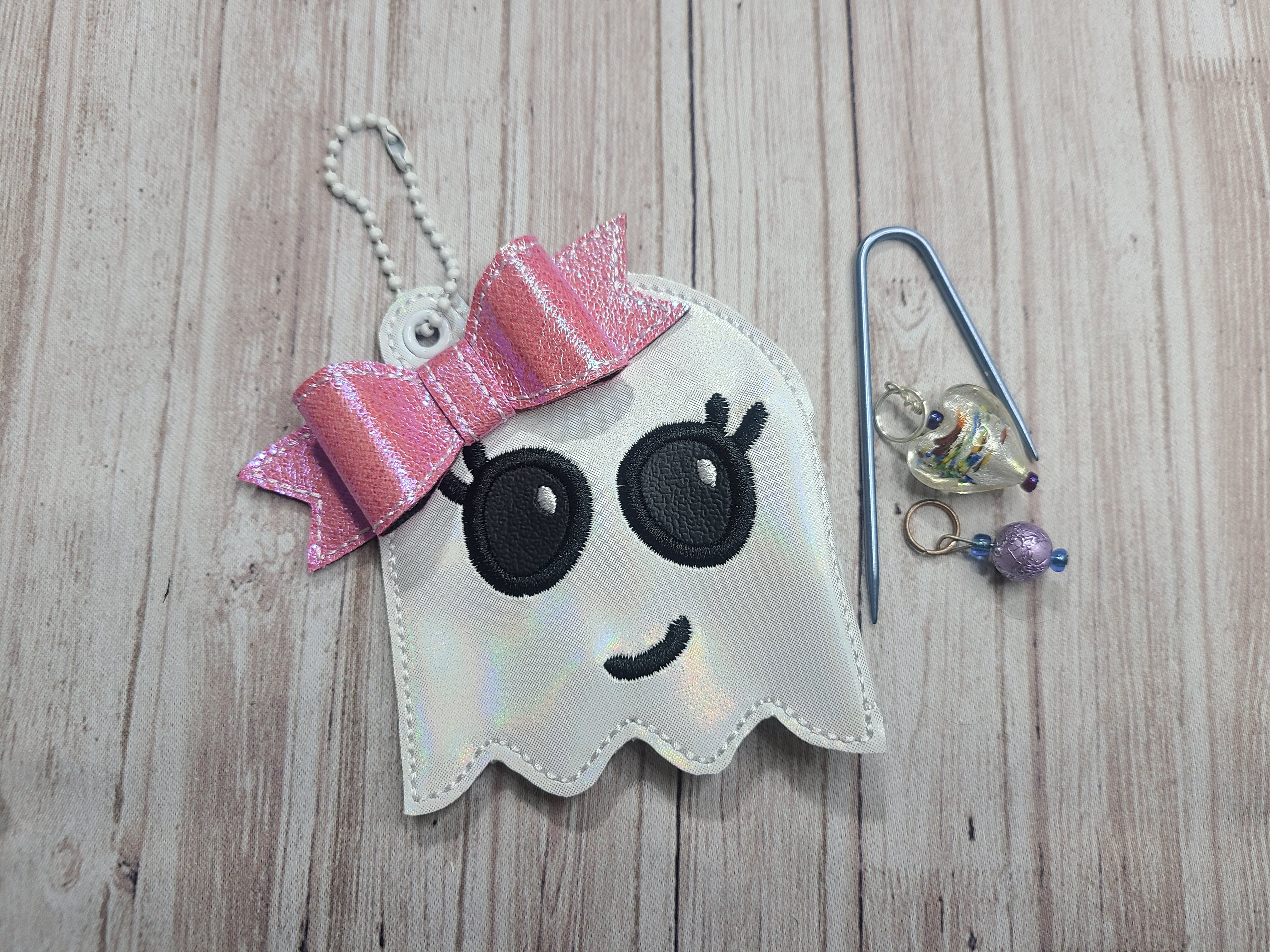 Embroidered Snap Pouch - Girlie Ghost