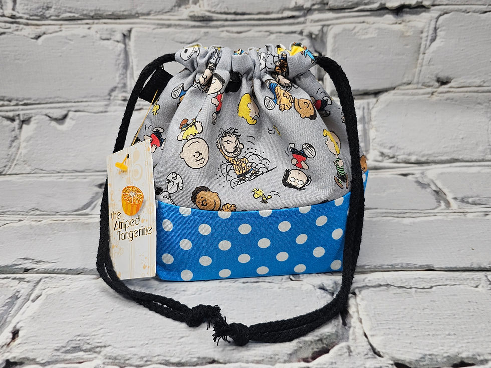 Thumbnail: Small Drawstring Project Bag - Peanuts