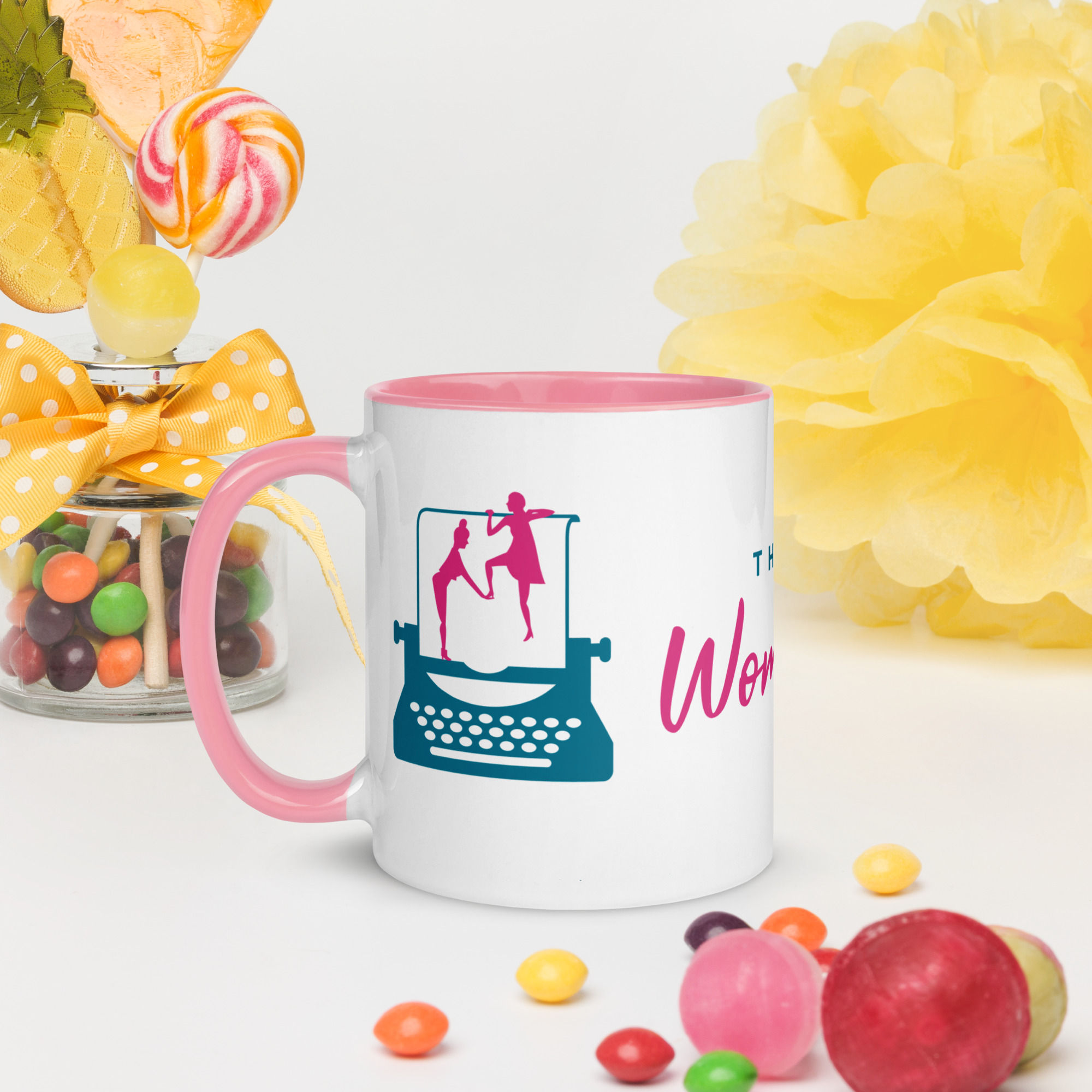 Pink and White Mug