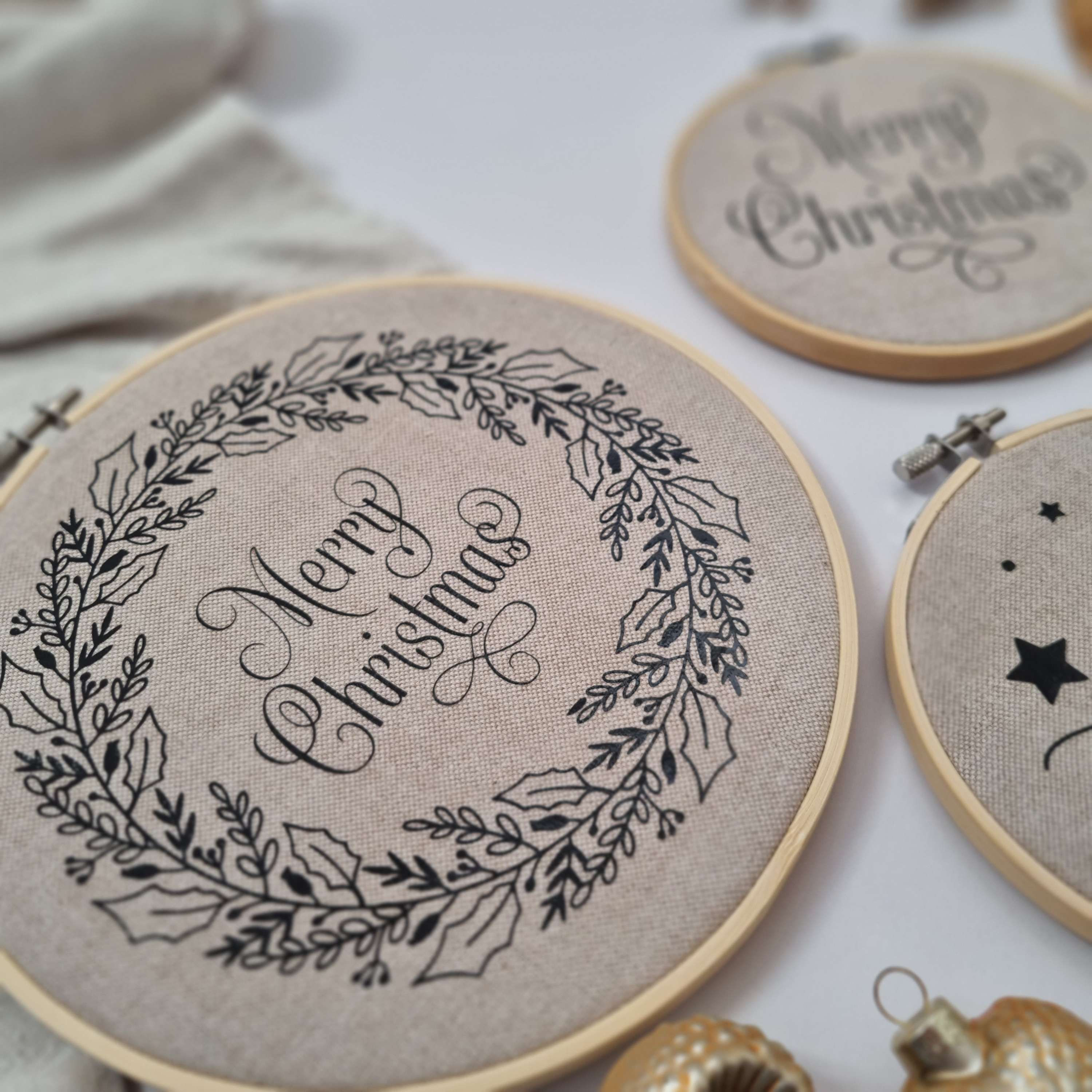 Stickrahmen merry Christmas, groß