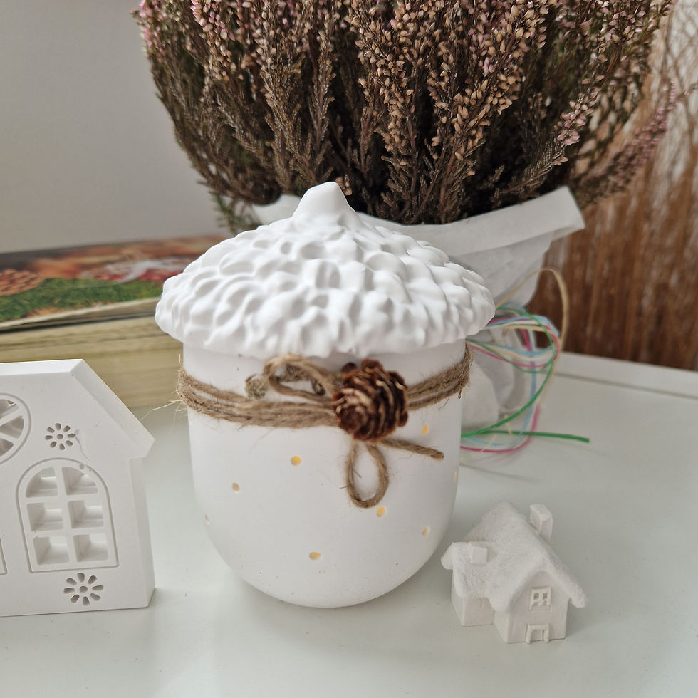 Deko Eichel mit Beleuchtung