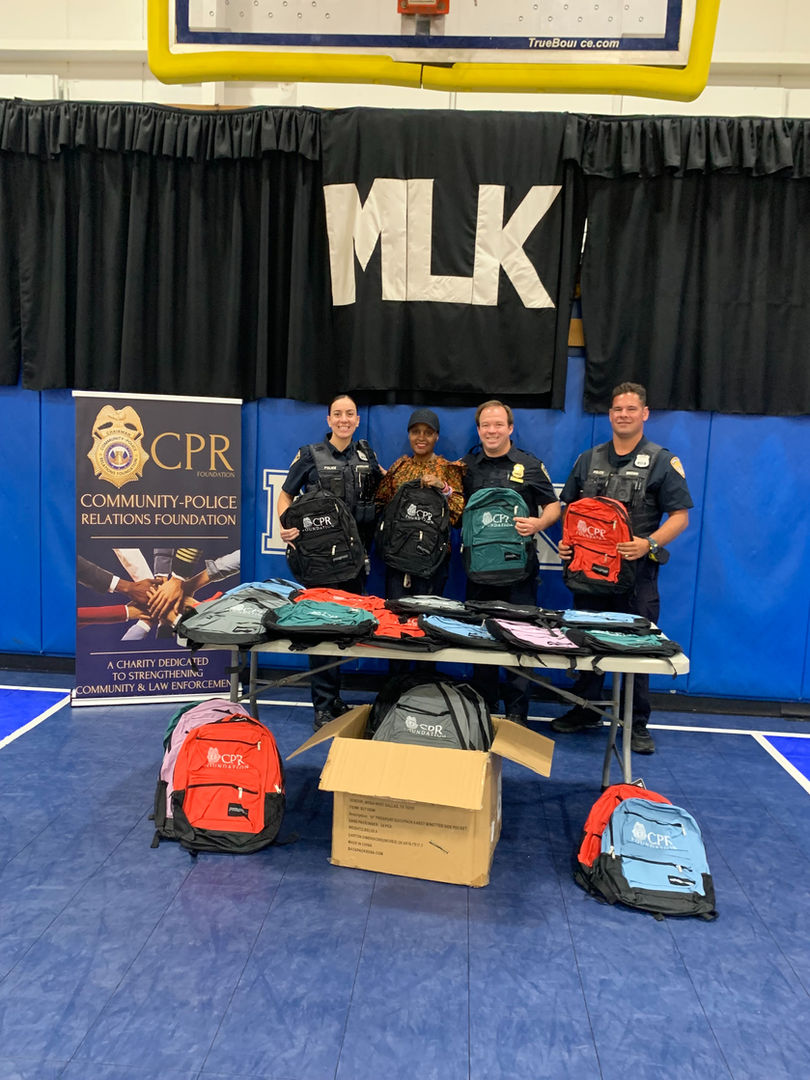 Community-Police Relations Foundation Backpack giveaway - Back to school drive CPRF Charity