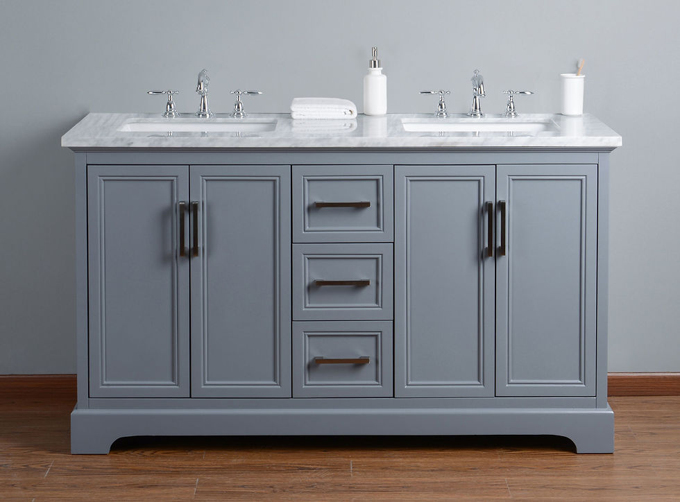 Thumbnail: Ariane 60" Slate Gray Double Vanity Dual Sinks