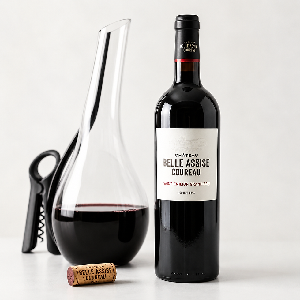 サムネイル： Chateau Belle Assise Coureau  Saint-Emilion Grand Cru 2014 with decanter.