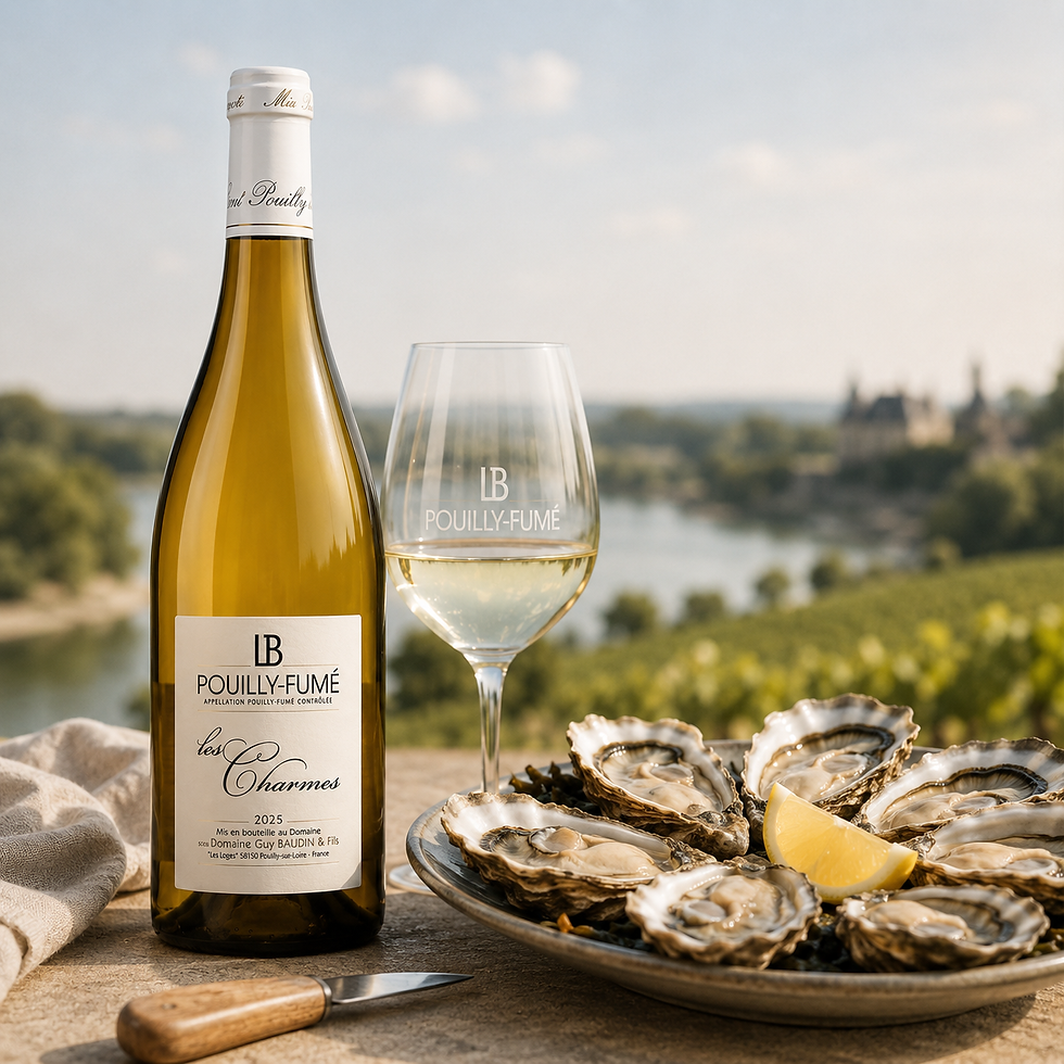 サムネイル： Domaine Guy Baudin Les Charmes 2025 served with oysters