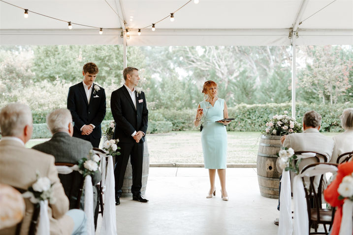 Canberra wedding celebrant Debbie Taylor in action