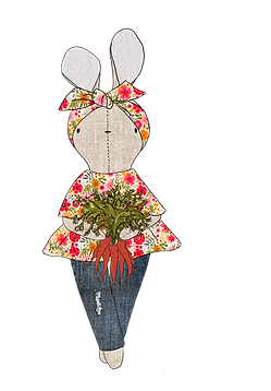 Hare w/Carrot Bouquet Sticker