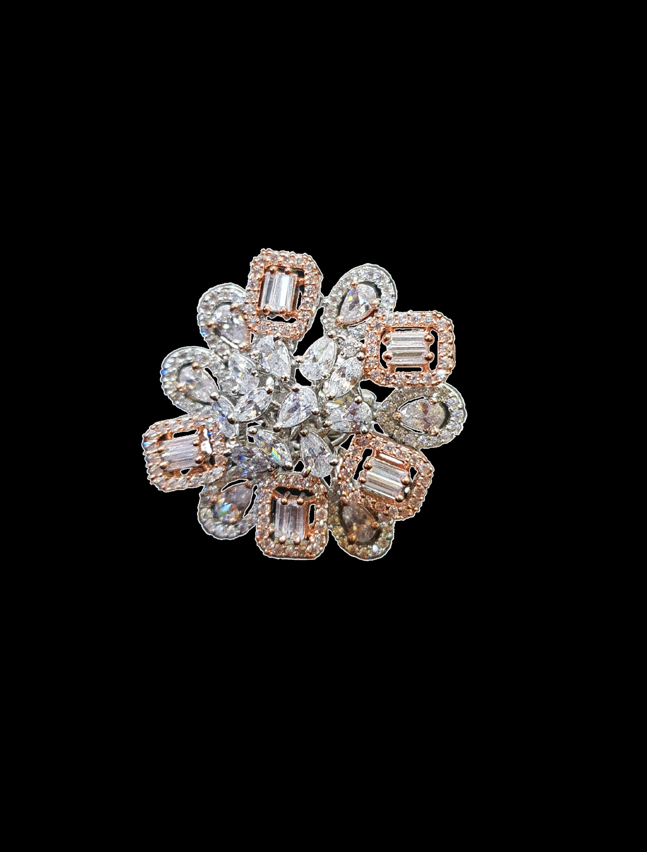 Anillo Plateado Rosado