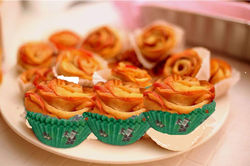 Cupcakes de flores manzana
