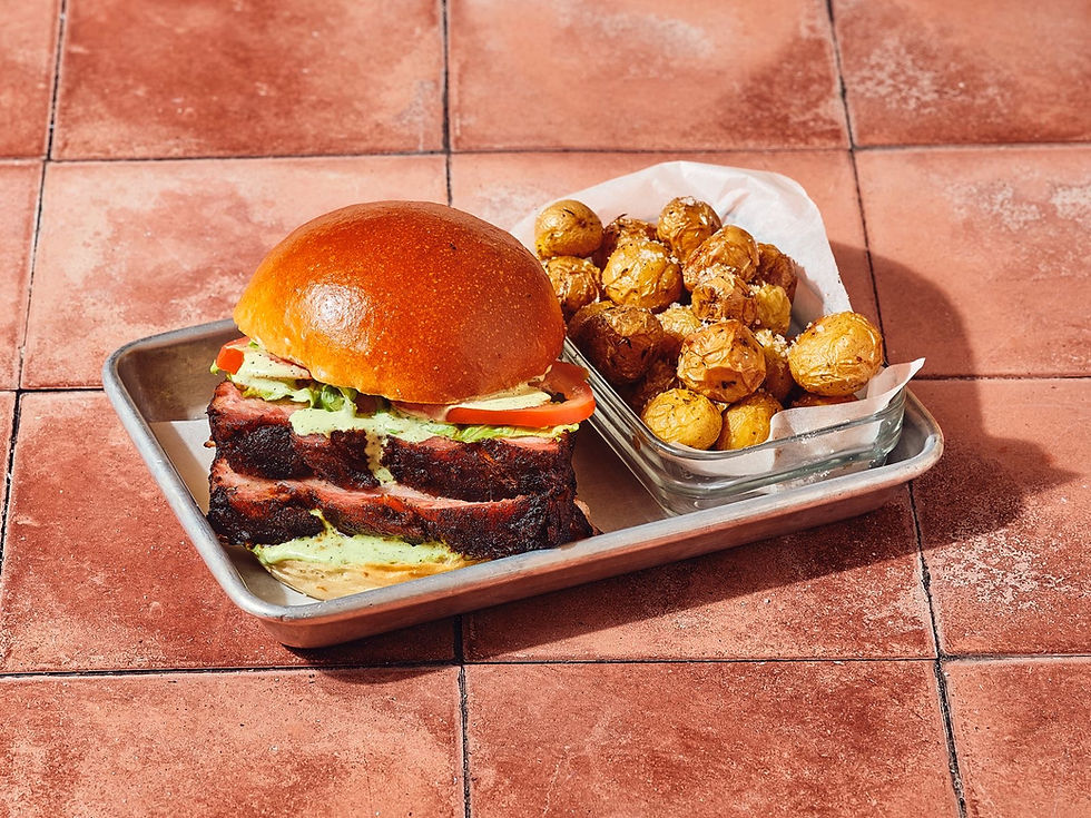 Smoked beef cheek sandwich