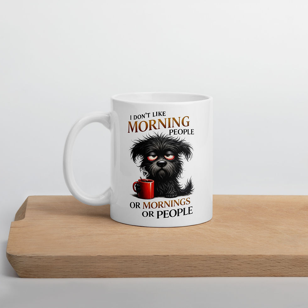 Thumbnail: l Don't Like Morning People White glossy mug