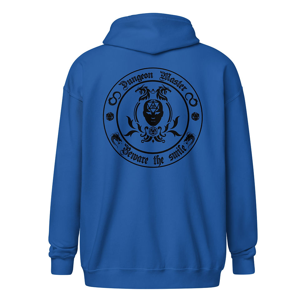 Thumbnail: Beware the Smile Unisex heavy blend zip hoodie with dice bag detail on front