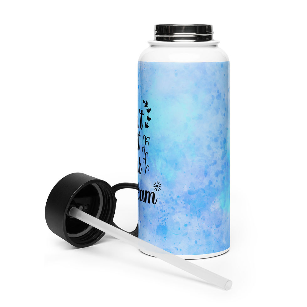 Thumbnail: Don't Quit Your Daydream Stainless steel water bottle with a straw lid