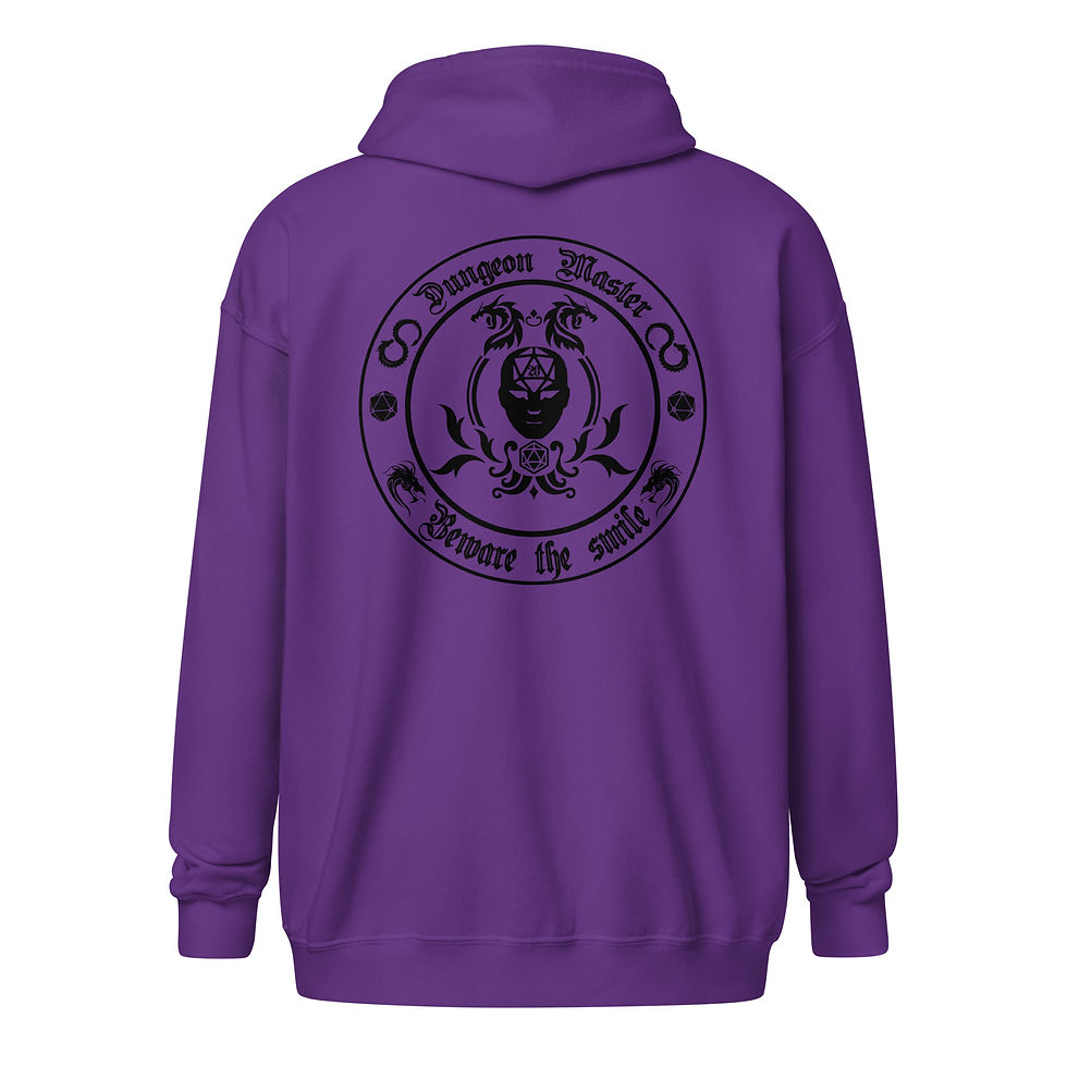 Thumbnail: Beware the Smile Unisex heavy blend zip hoodie with dice bag detail on front
