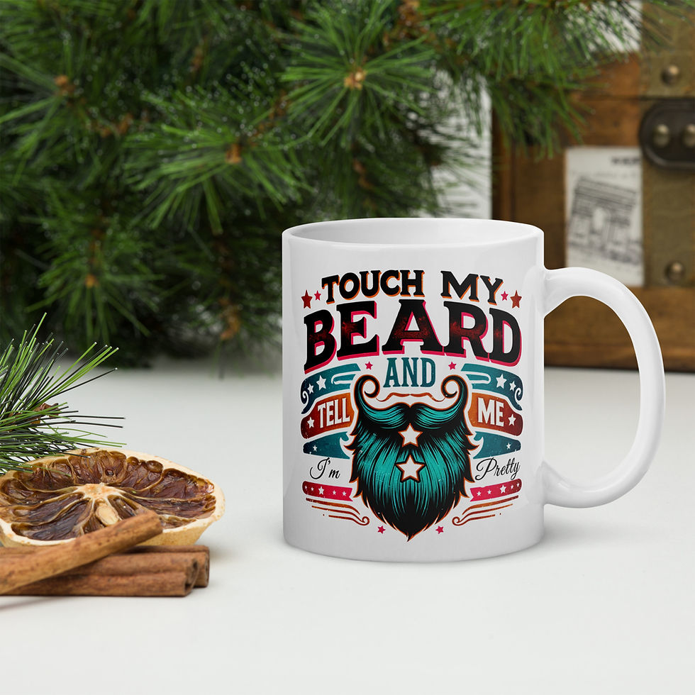 Thumbnail: Touch my beard White glossy mug