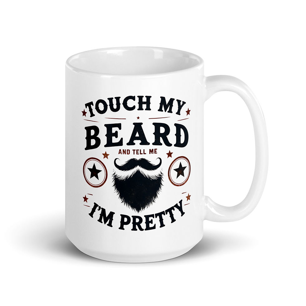 Thumbnail: Touch My Beard White glossy mug