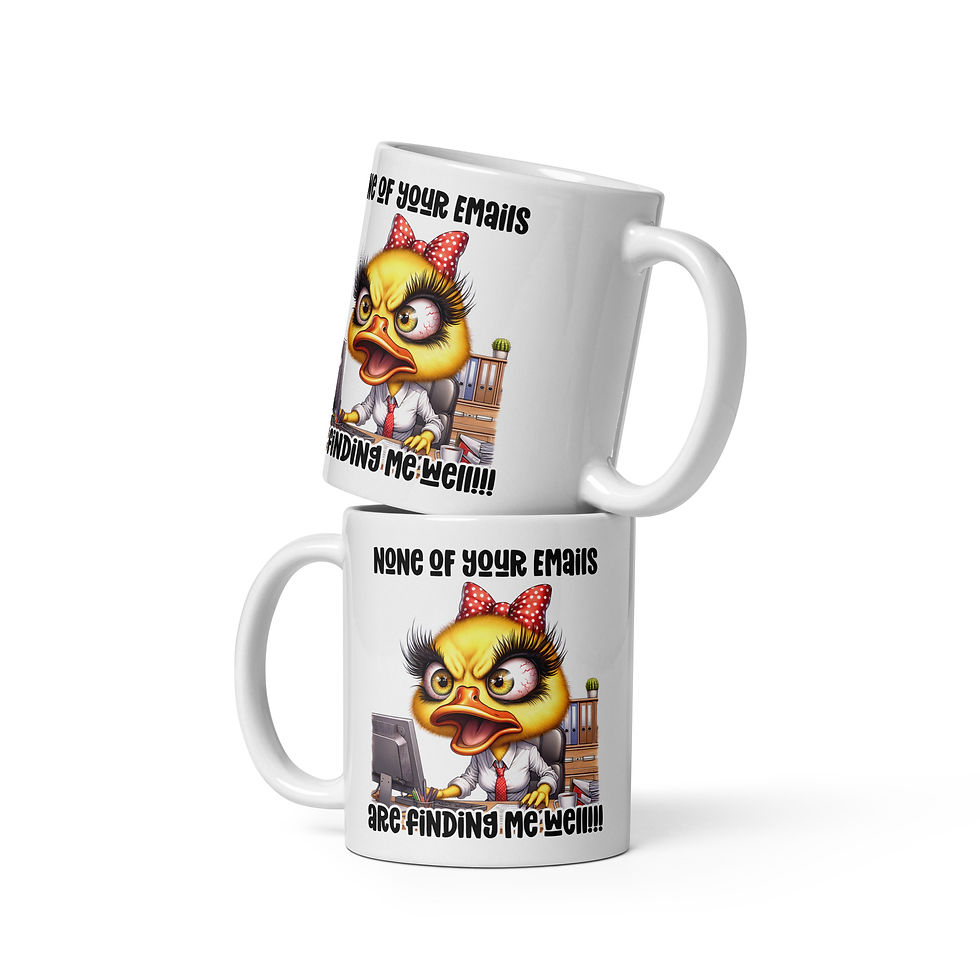 Thumbnail: None of Your Emails... White glossy mug