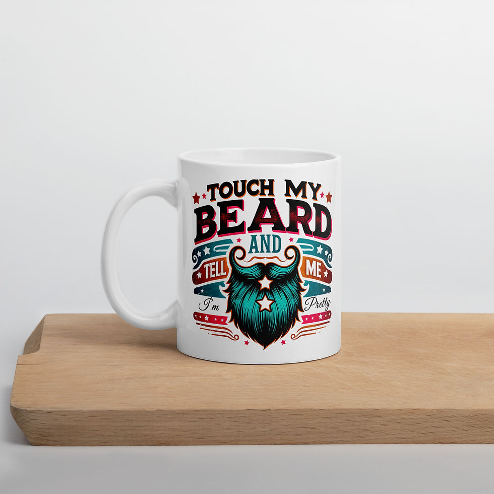 Thumbnail: Touch my beard White glossy mug