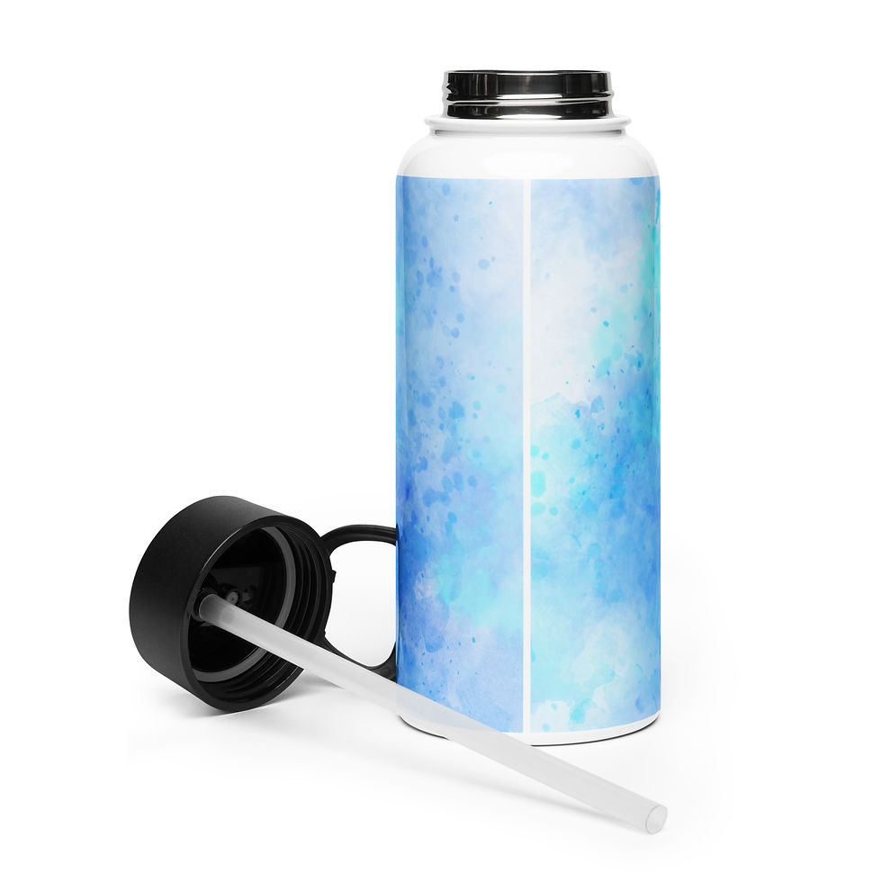 Thumbnail: Don't Quit Your Daydream Stainless steel water bottle with a straw lid