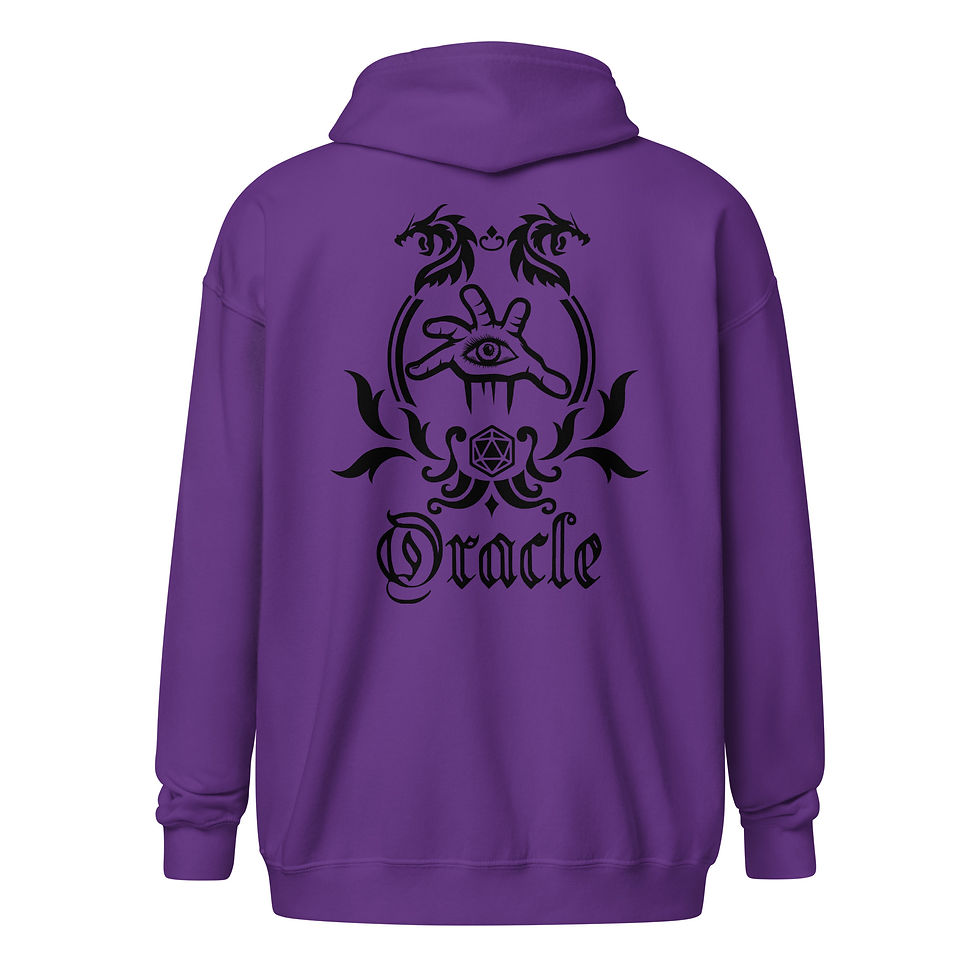 Thumbnail: Oracle Unisex heavy blend zip hoodie with dice bag detail on front