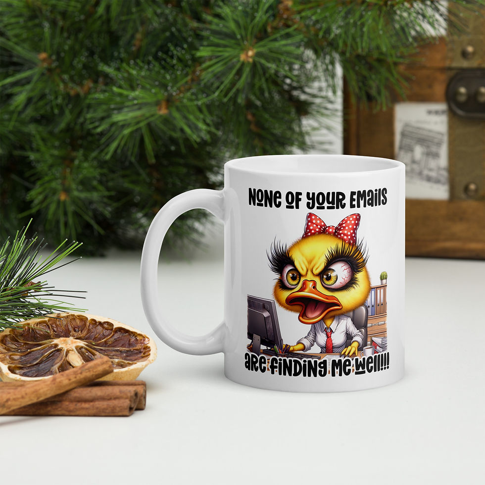 Thumbnail: None of Your Emails... White glossy mug