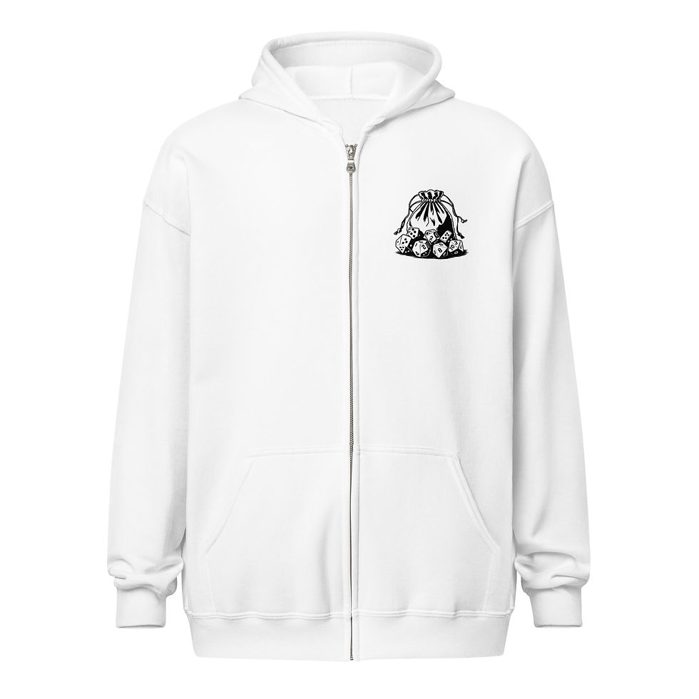 Thumbnail: Swashbuckler Unisex heavy blend zip hoodie with dice bag detail on the front