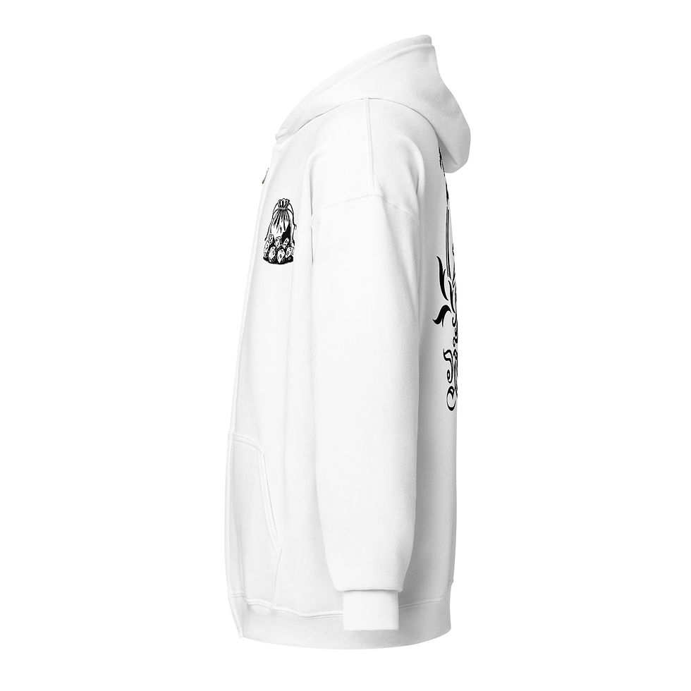 Thumbnail: Witch Unisex heavy blend zip hoodie with dice bag detail on front