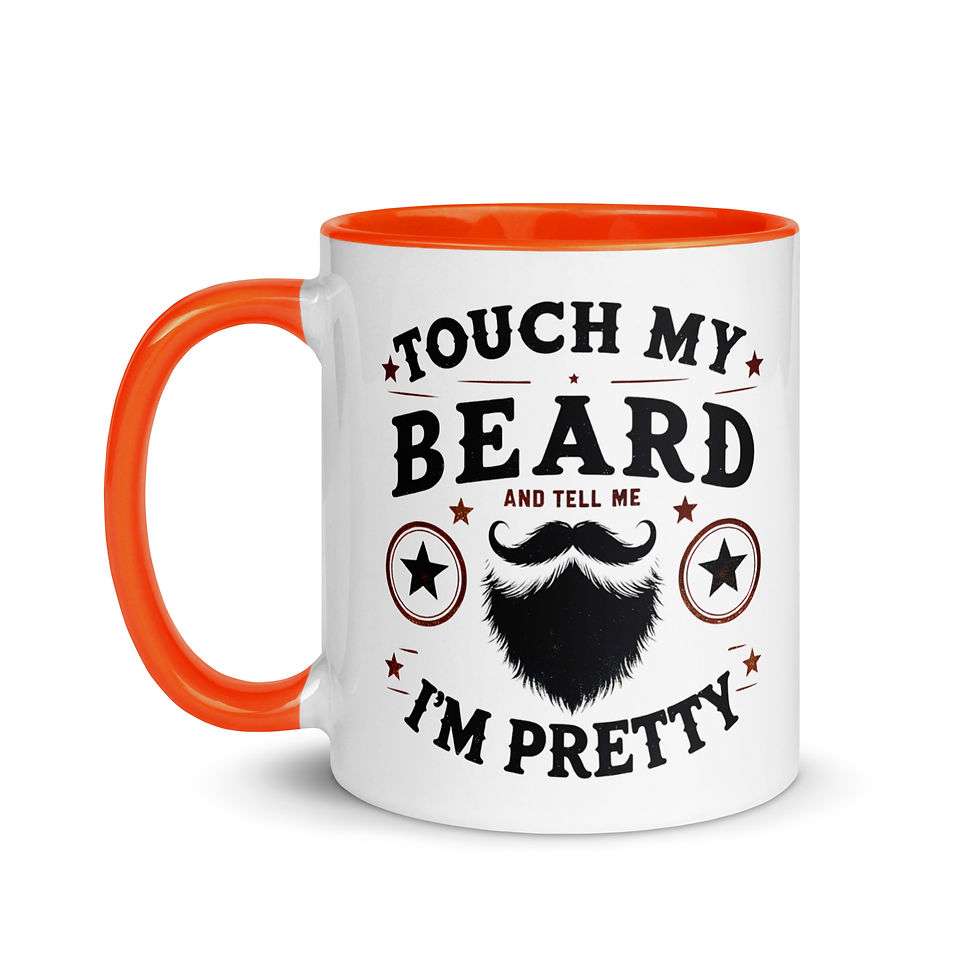 Thumbnail: Touch my beard Mug with Colour Inside