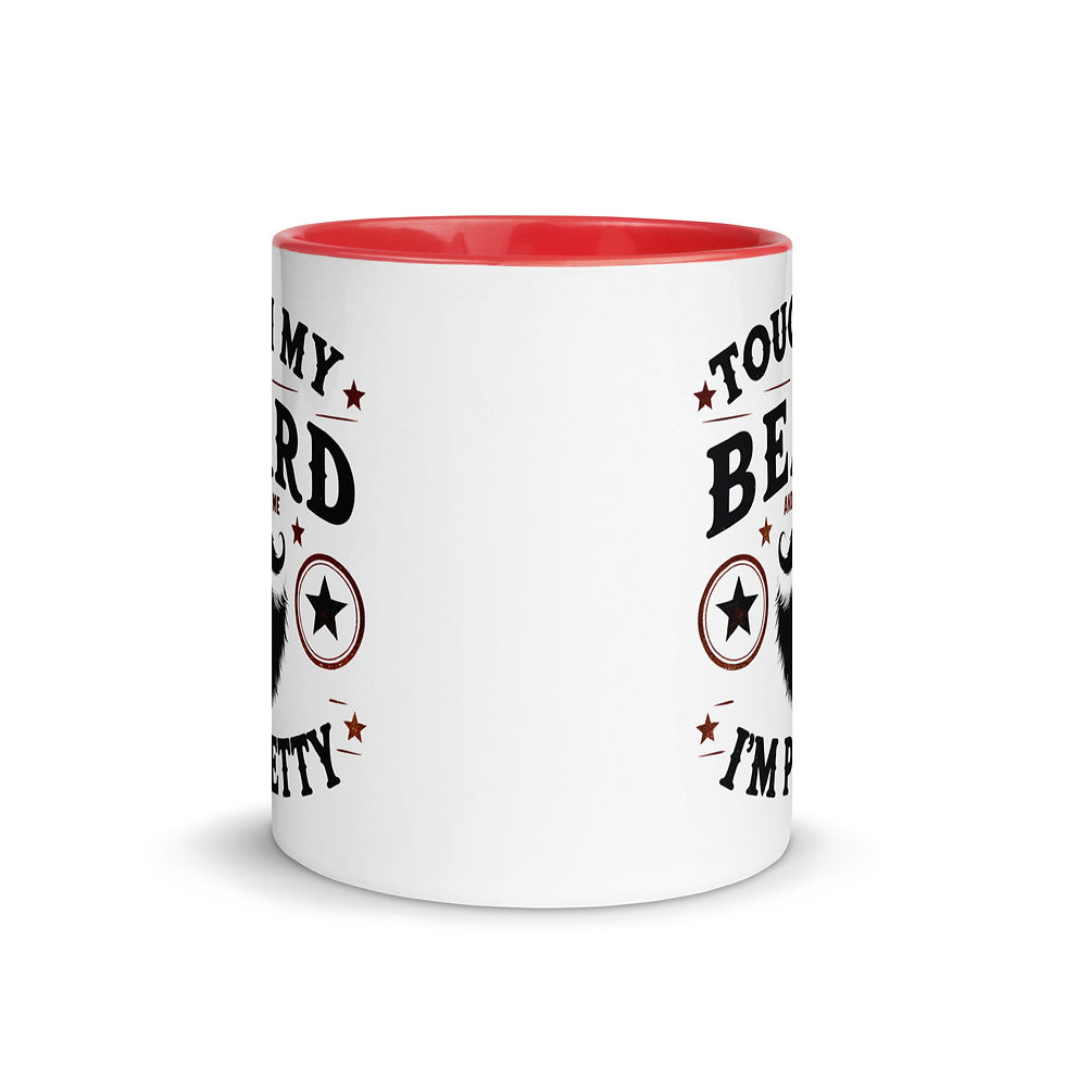 Thumbnail: Touch my beard Mug with Colour Inside