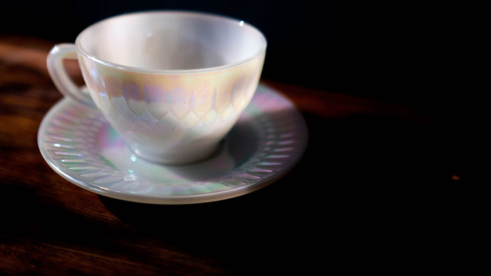 縮圖：[中古物］1960s USA製Federal Glass彩虹珍珠光茶杯