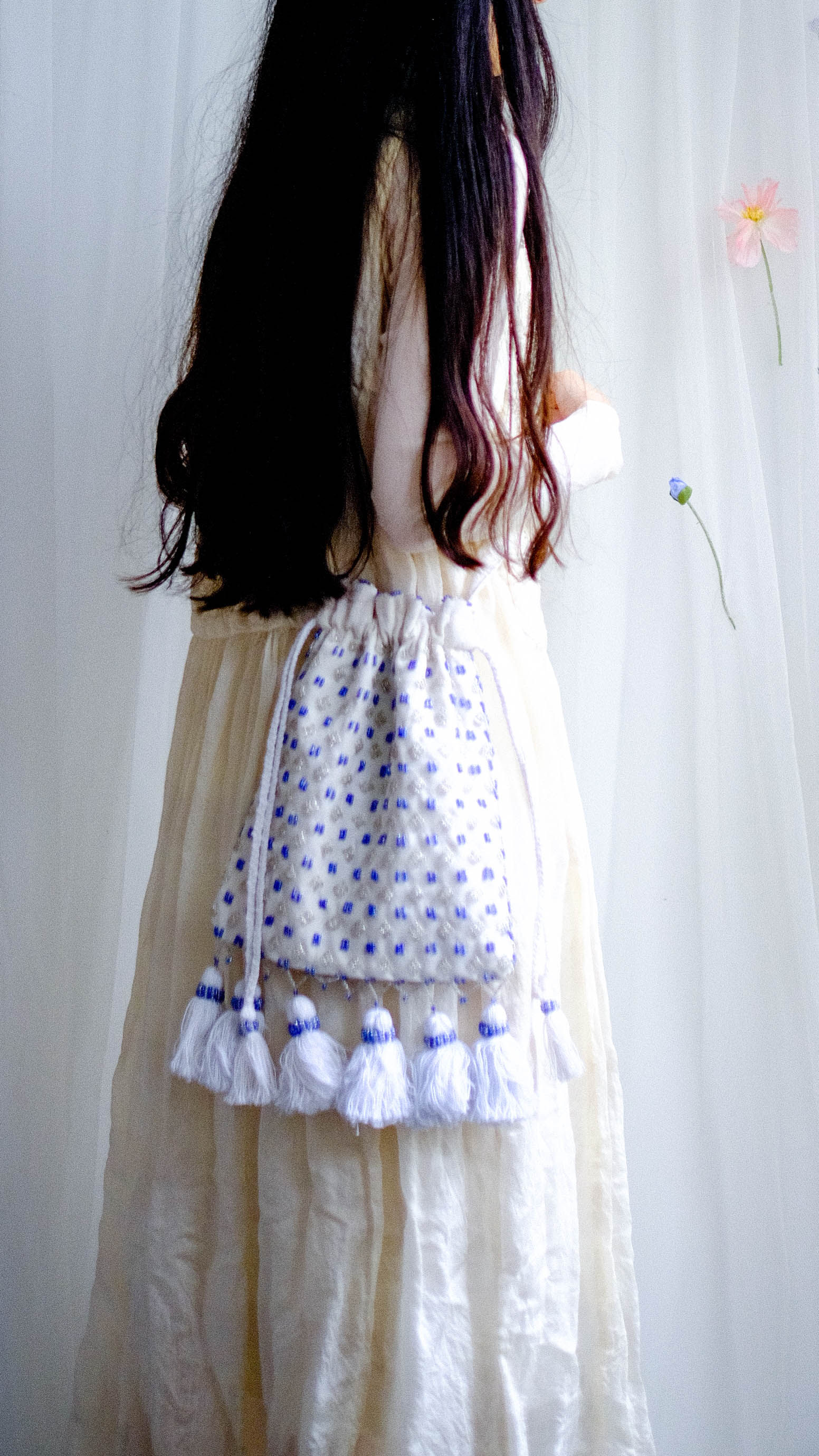 埃及手工製珠繡斜孭索袋