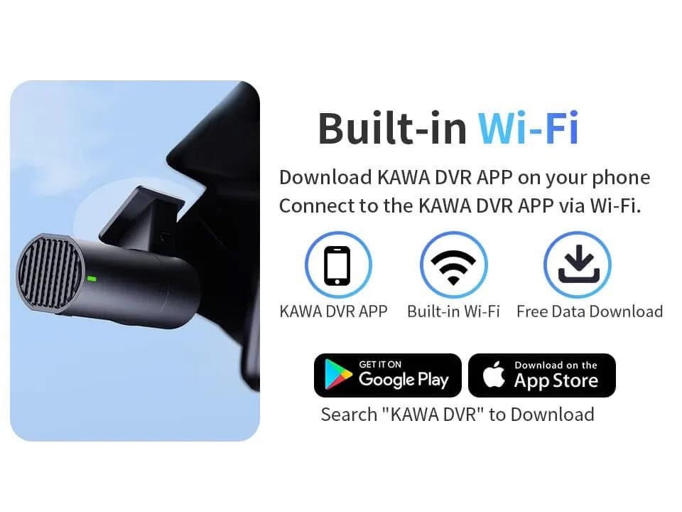 Thumbnail: KAWA D6 1440P Wi-Fi Smart Dash Camera