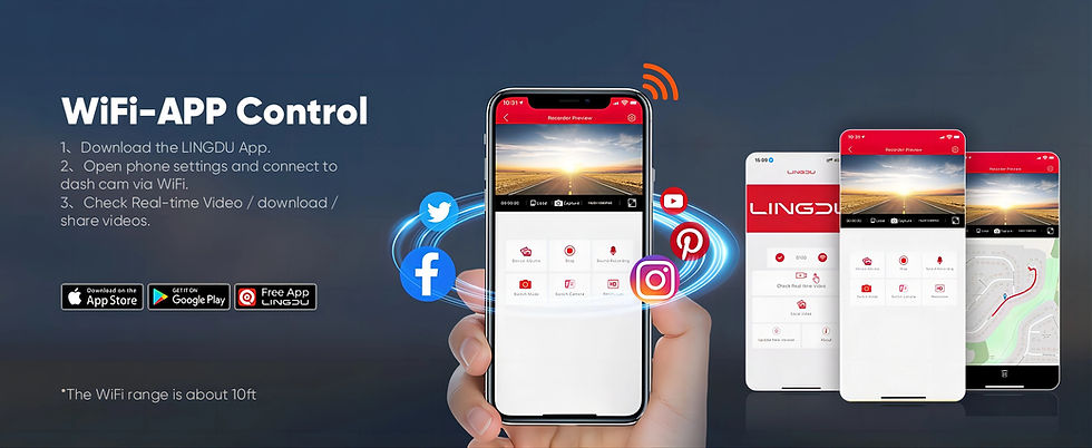 Thumbnail: Lingdu D100 1440P 2.5K WiFi GPS Smart Dash Camera