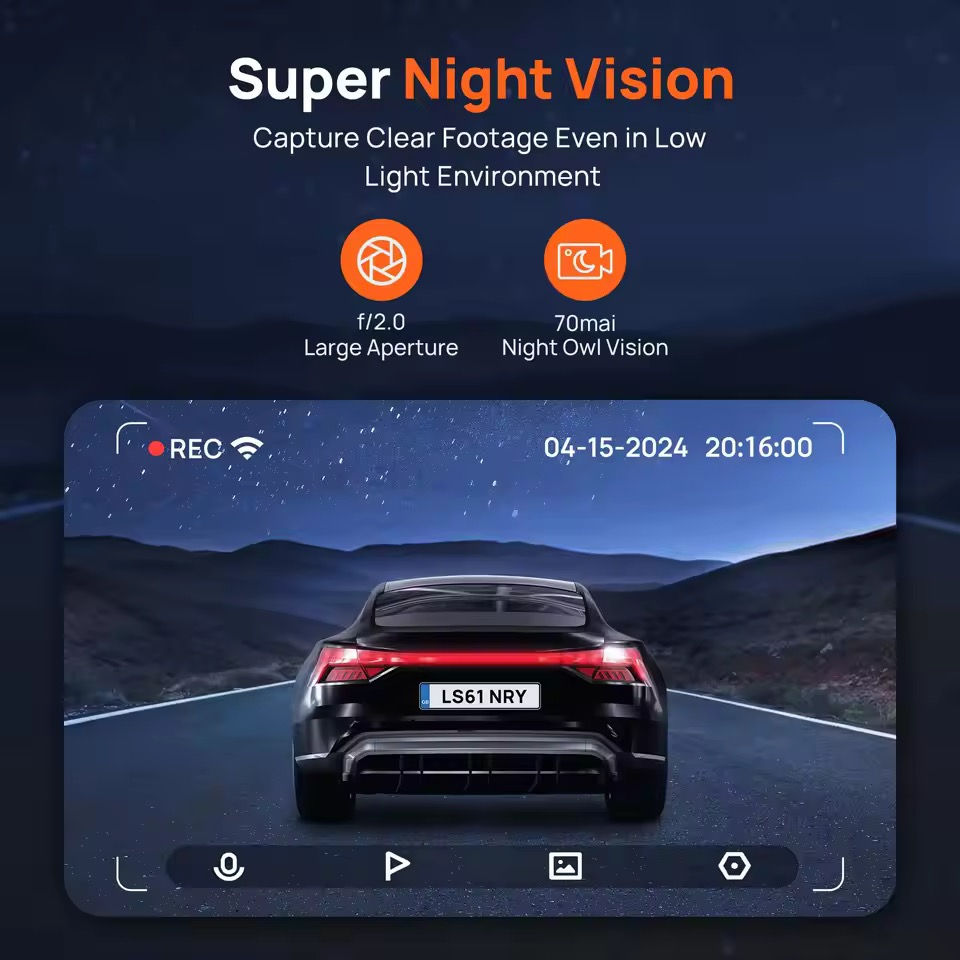 Thumbnail: 70mai M310 2K 1296P WiFi Smart Dash Camera