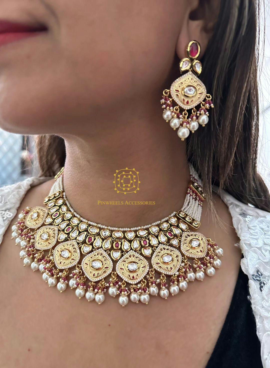 MEENAKARI KUNDAN BEADED NECKLACE 