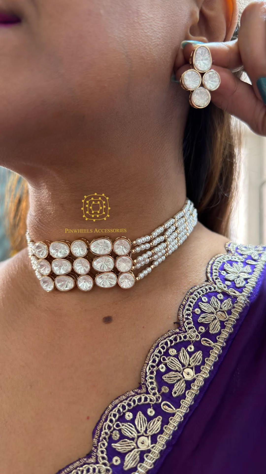 POLKI PEARL CHOKER BY PINWHEELS ACCESSORIES