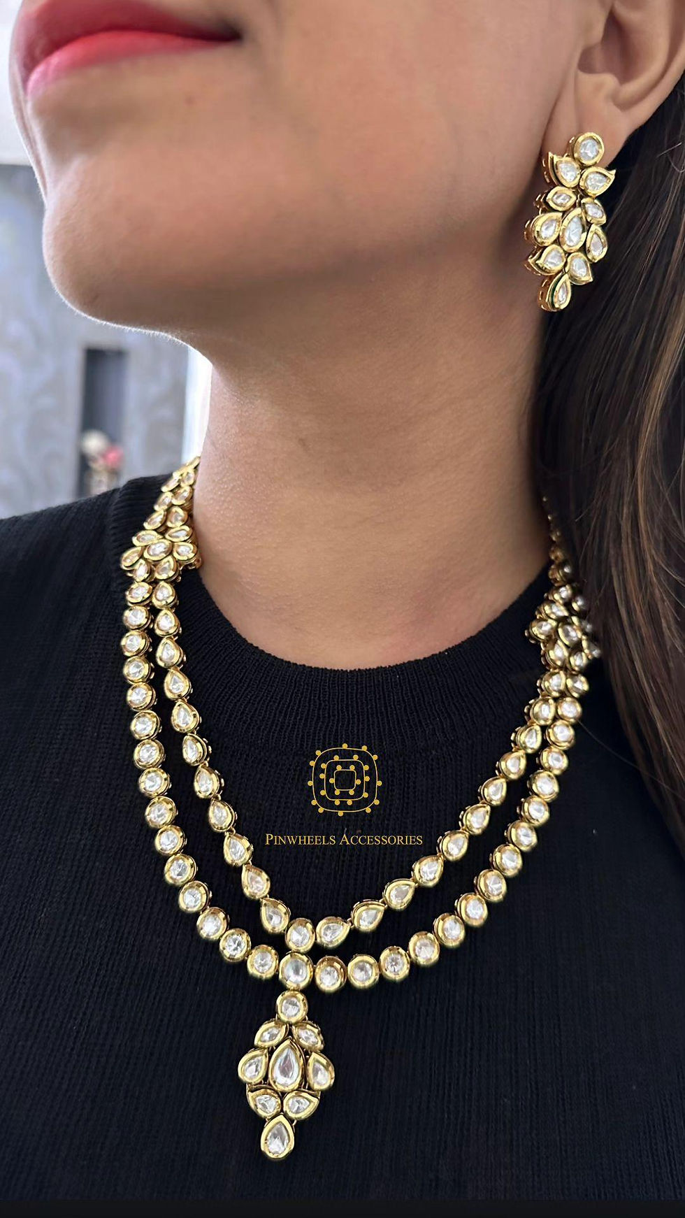 Thumbnail: 2 LAYERED KUNDAN NECKLACE 
