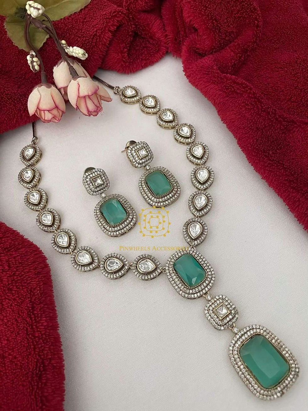 Thumbnail: VICTORIAN POLISH DIAMONDY DOUBLET STONE NECKLACE 