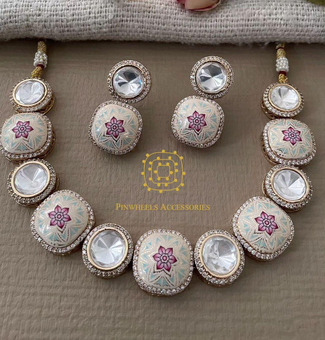 MEENAKARI POLKI NECKLACE