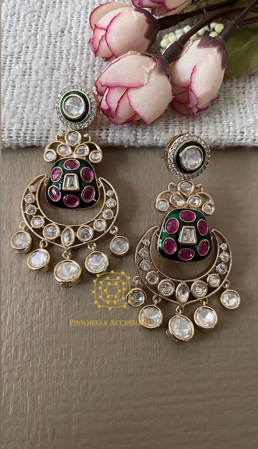 MEENAKARI POLKI EARRINGS