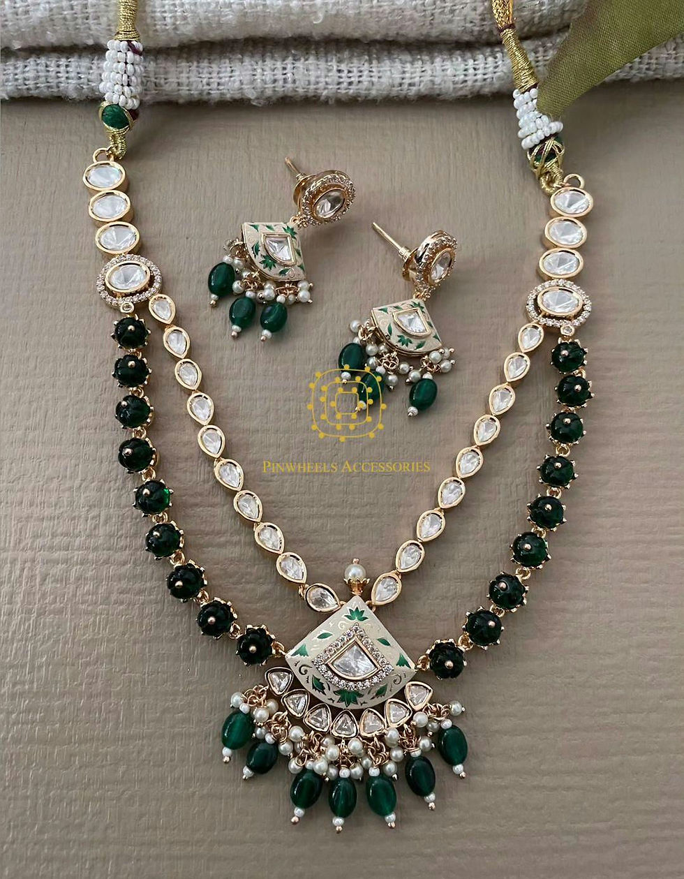 Thumbnail: MEENAKARI TWO LAYERED KUNDAN NECKLACE 