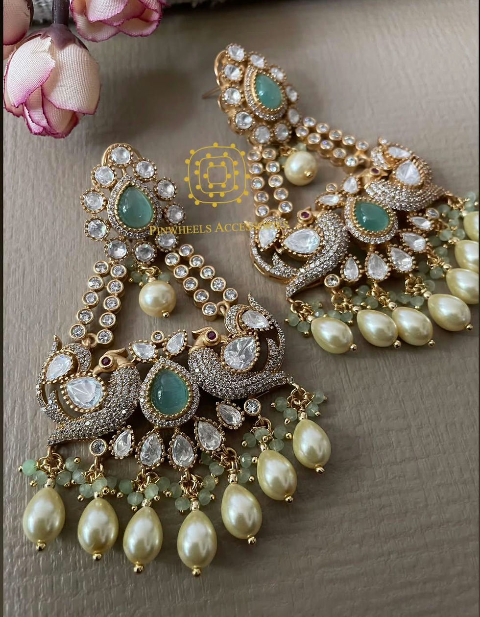 Thumbnail: MOISSANITE PEACOCK CHANDBALI 