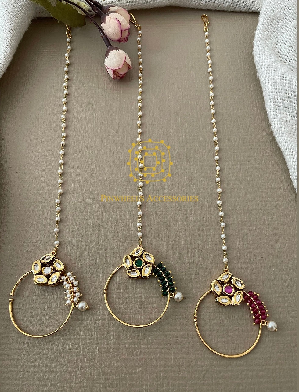 Thumbnail: KUNDAN BRIDAL NOSE RING 