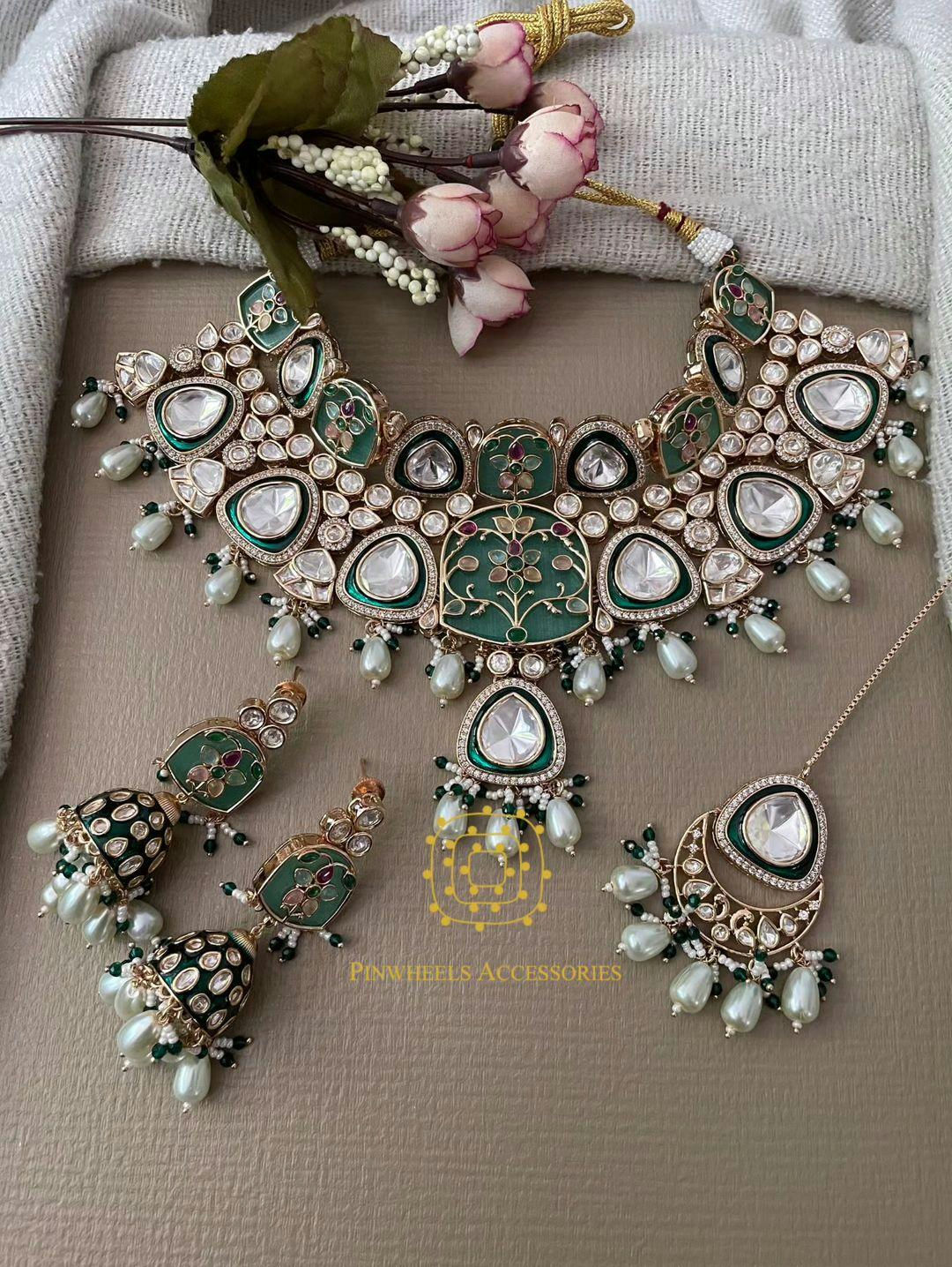 UNCUT POLKI & AGATE STONE NECKLACE