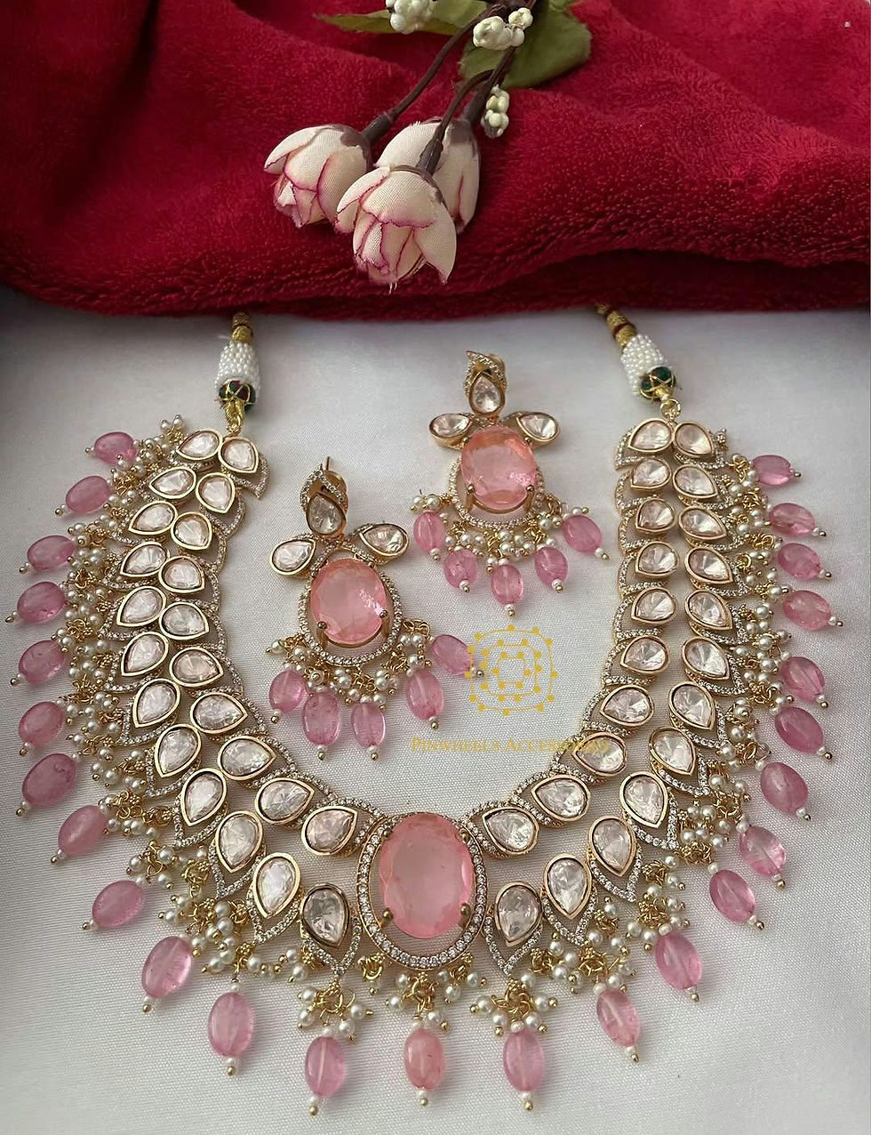 Thumbnail: DOUBLE LAYER DOUBLET STONE NECKLACE 