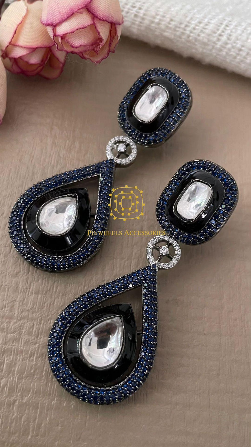 Thumbnail: COLOURED CUBIC ZIRCON EARRINGS 