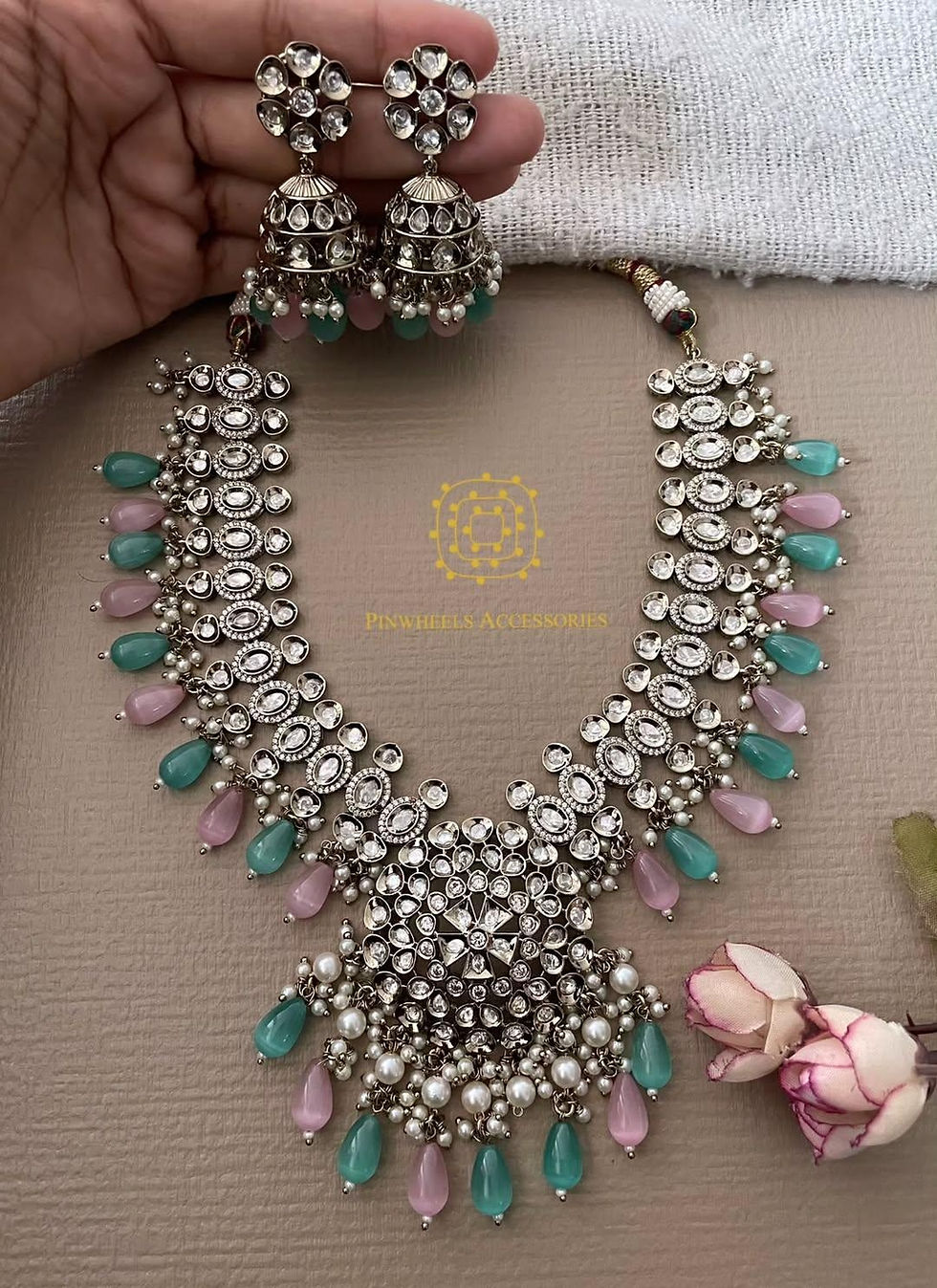 Thumbnail: VICTORIAN POLISH KUNDAN NECKLACE 