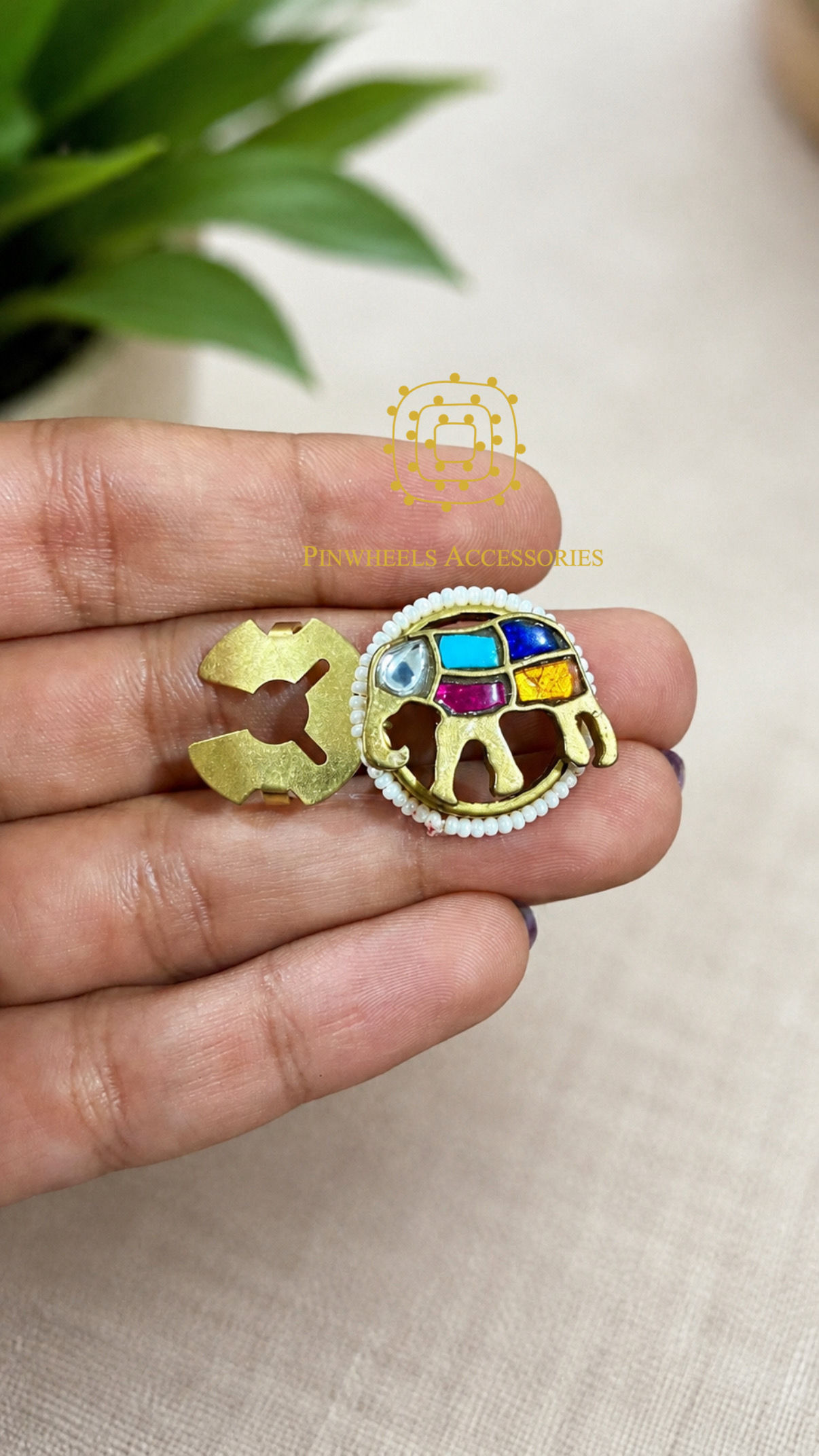 MULTI COLOUR ELEPHANT BUTTON
