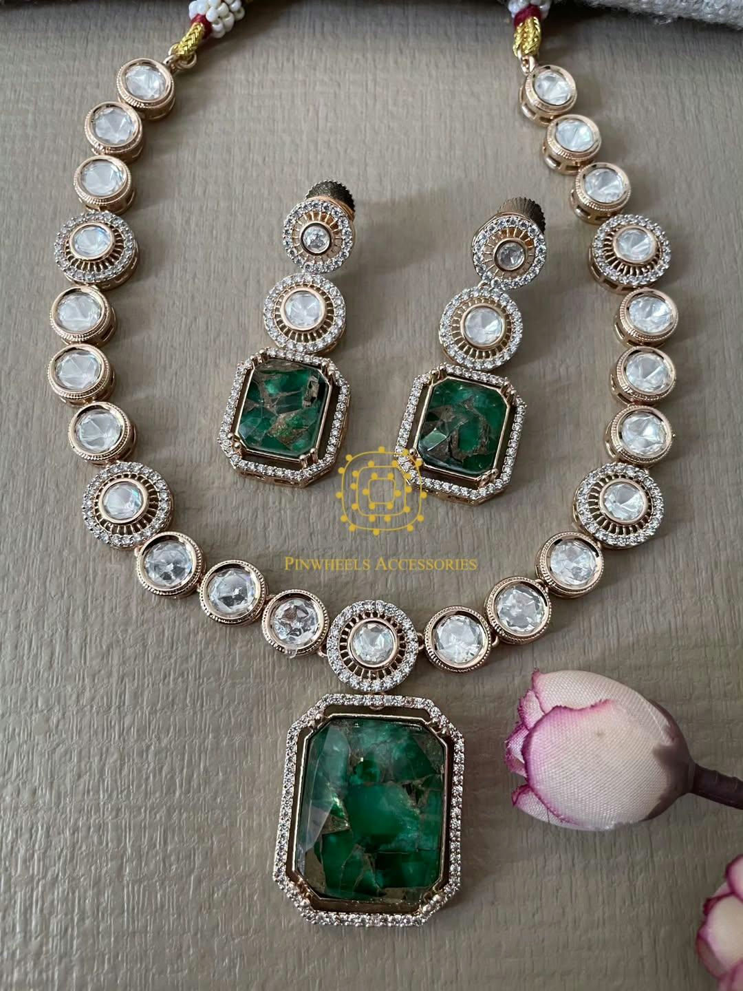 POLKI MOSAIC STONE NECKLACE 